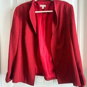 Kim Rogers Elegant Red Paisley Blazer 16